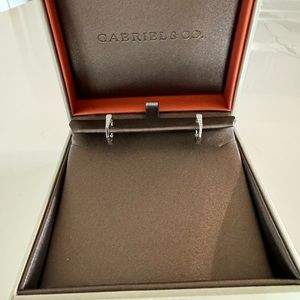 Gabriel & Co White Diamond Huggies